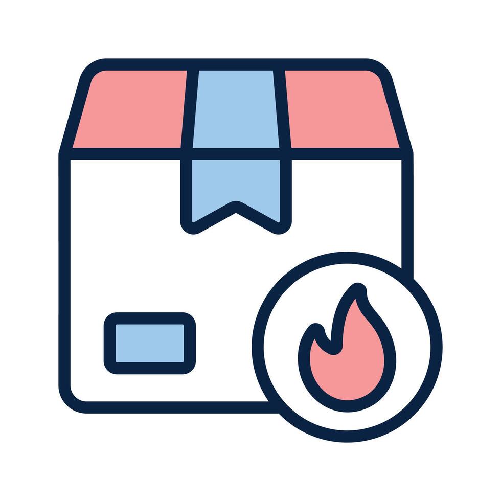 An icon representing flammable delivery, indicating hazardous materials during transportation vector