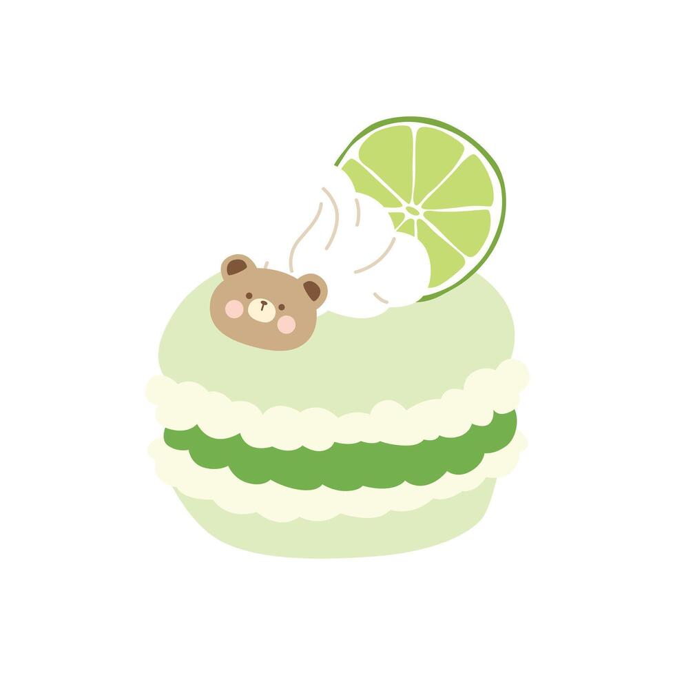Delicious macaroon lime vector