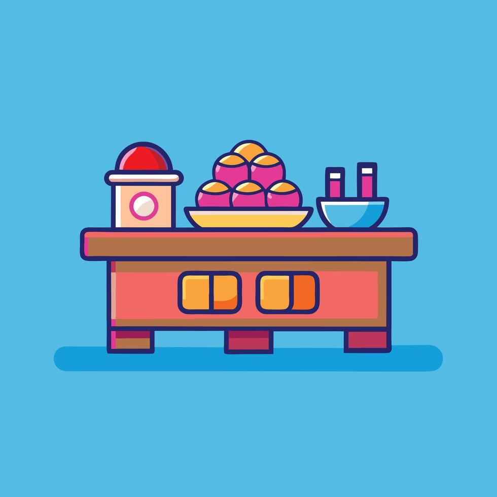 Cute Colorful Food Shop Cartoon Icon Illustration. Animal Wildlife Icon Concept Isolated. Flat Cartoon Style Free vector