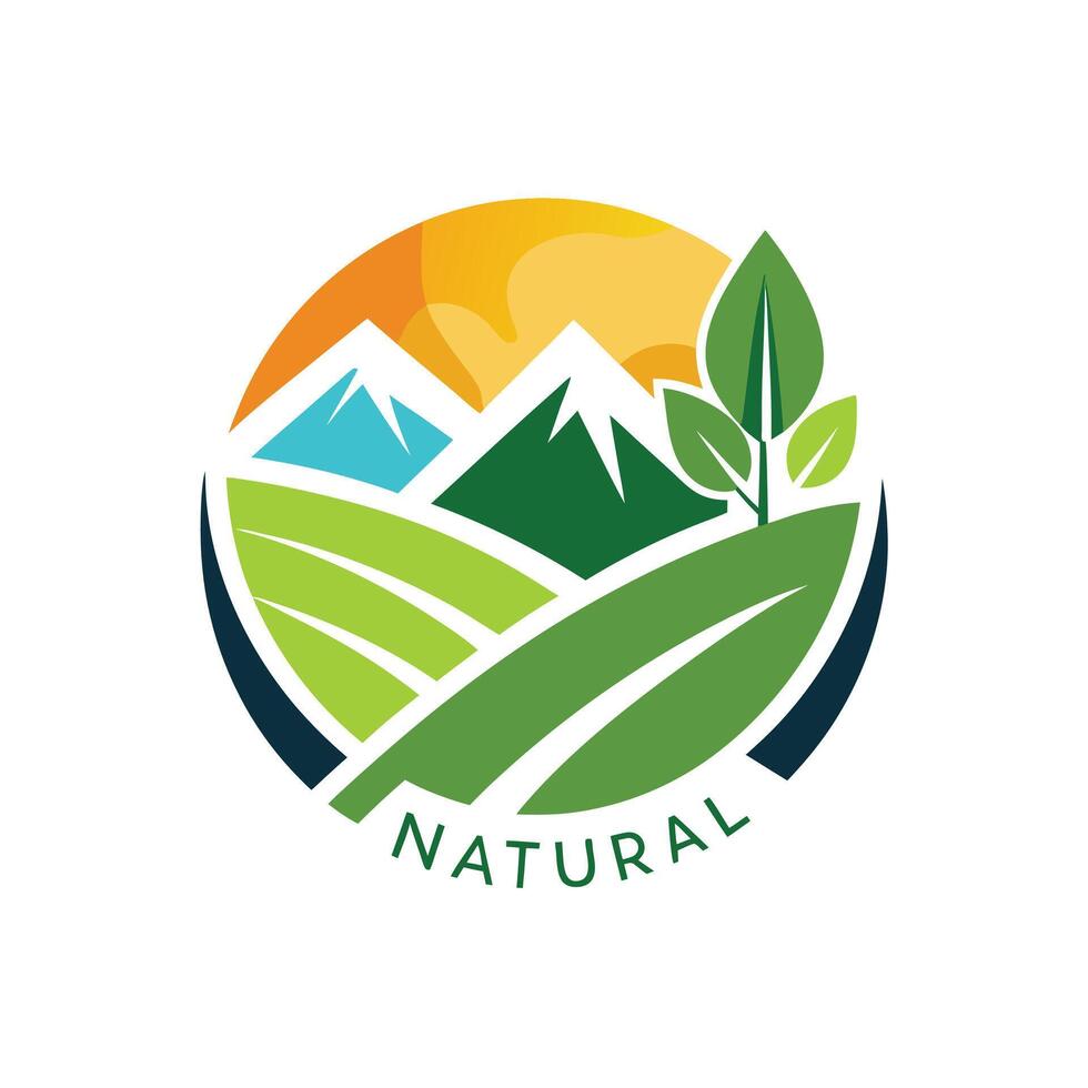 Nature ecology, environment friendly with text natural mascot logo design icon illustration vector