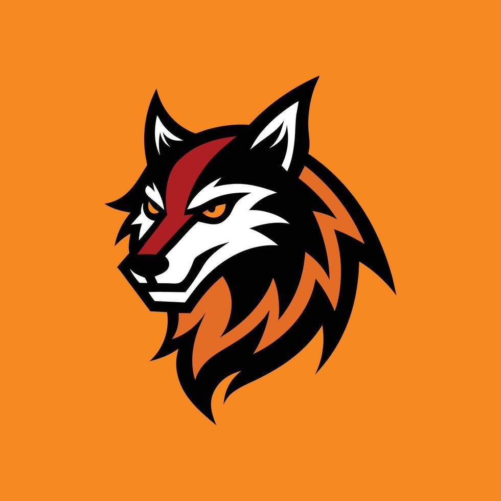 Aggressive Wolf mascot logo design icon illustration vector