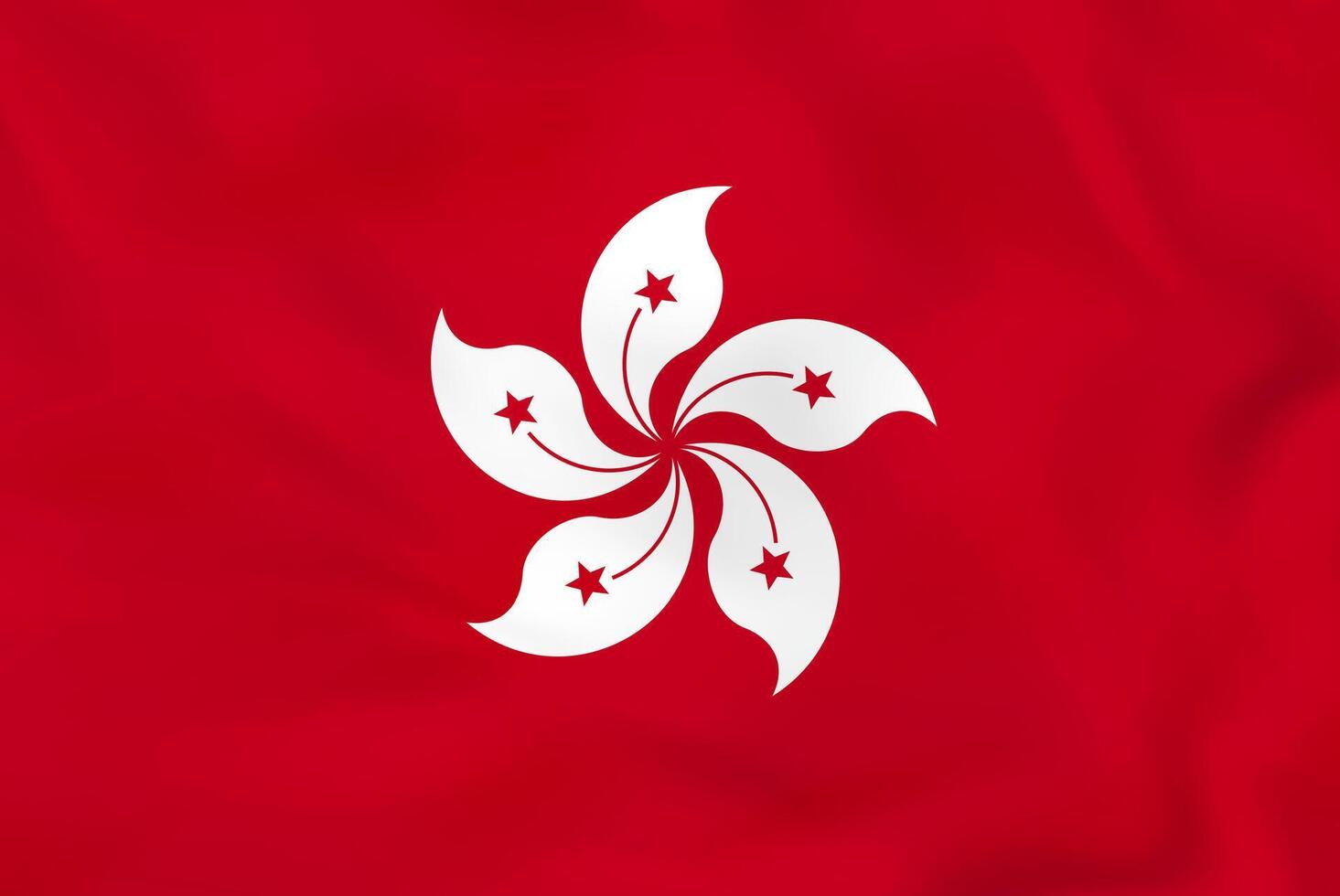 Hong Kong waving flag. Hong Kong national flag background texture. vector