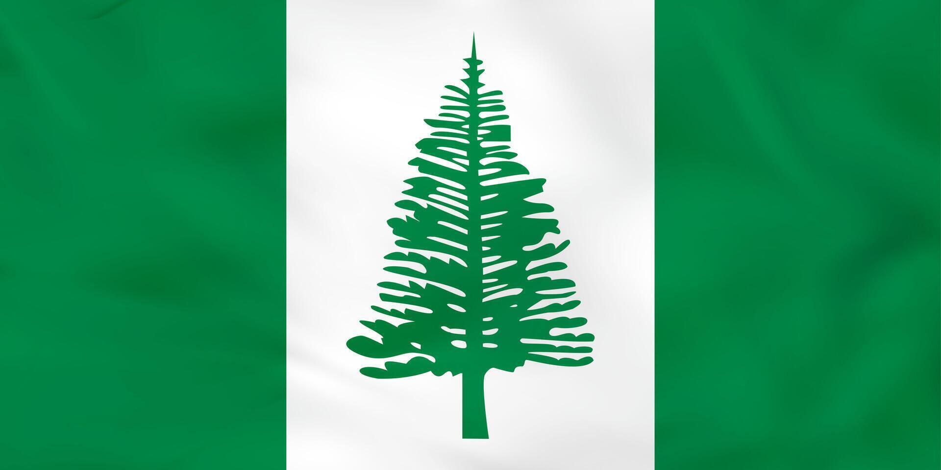 Norfolk Island waving flag. Norfolk Island national flag background texture. vector