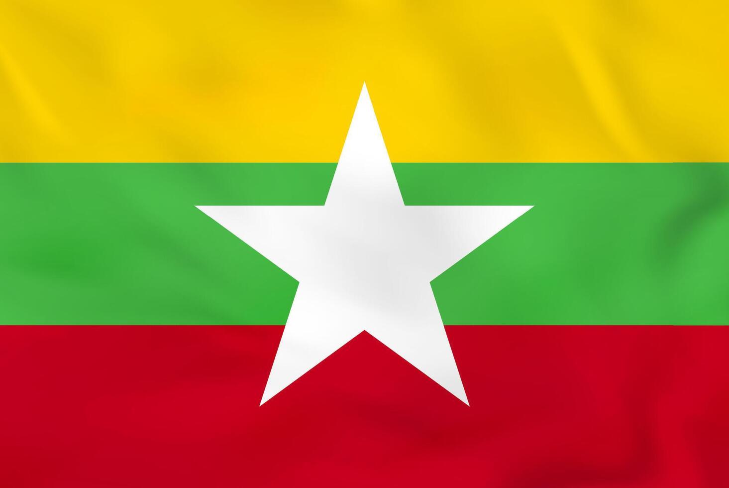Myanmar waving flag. Myanmar national flag background texture. vector