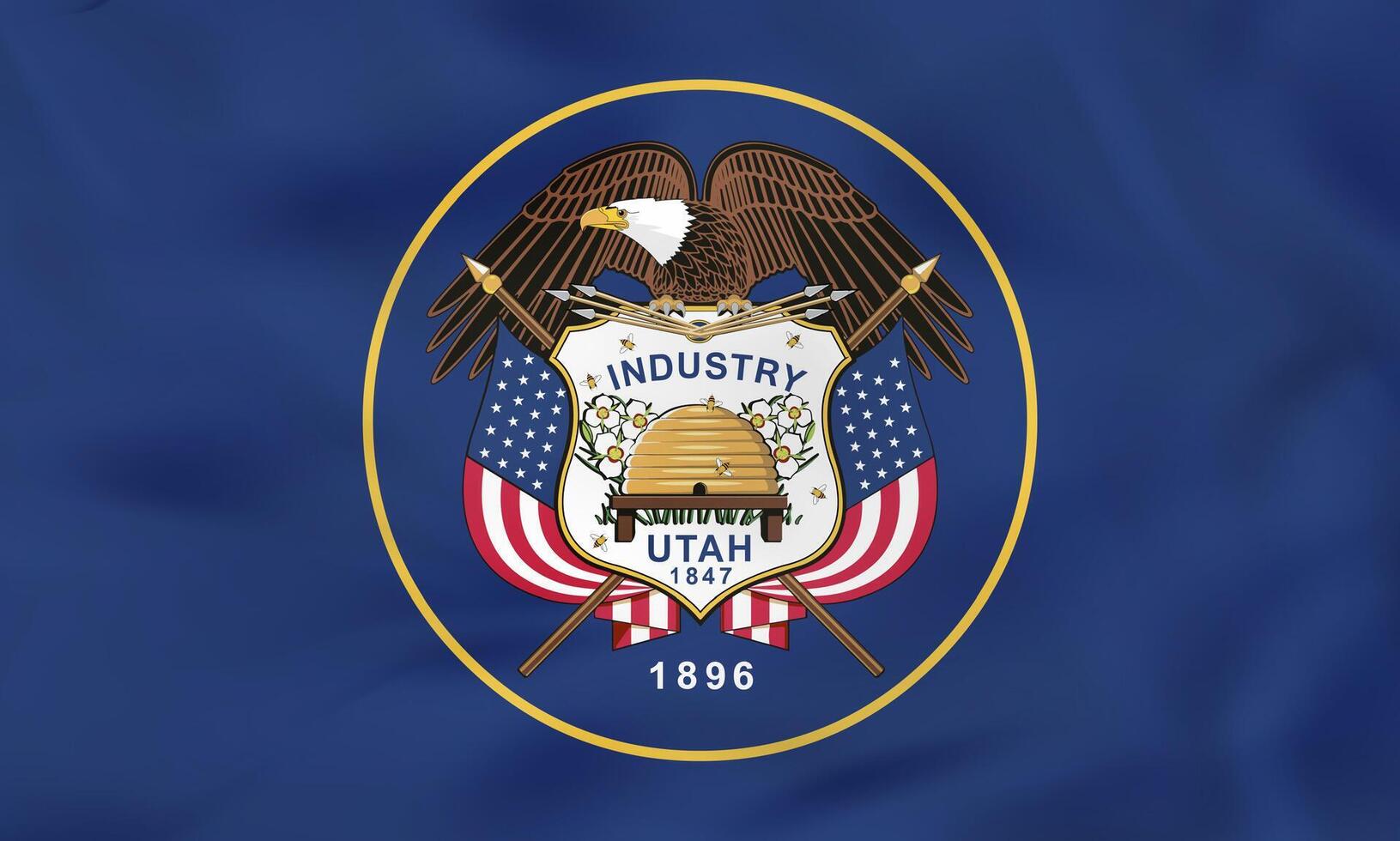 Utah waving flag. Utah state flag background texture. vector