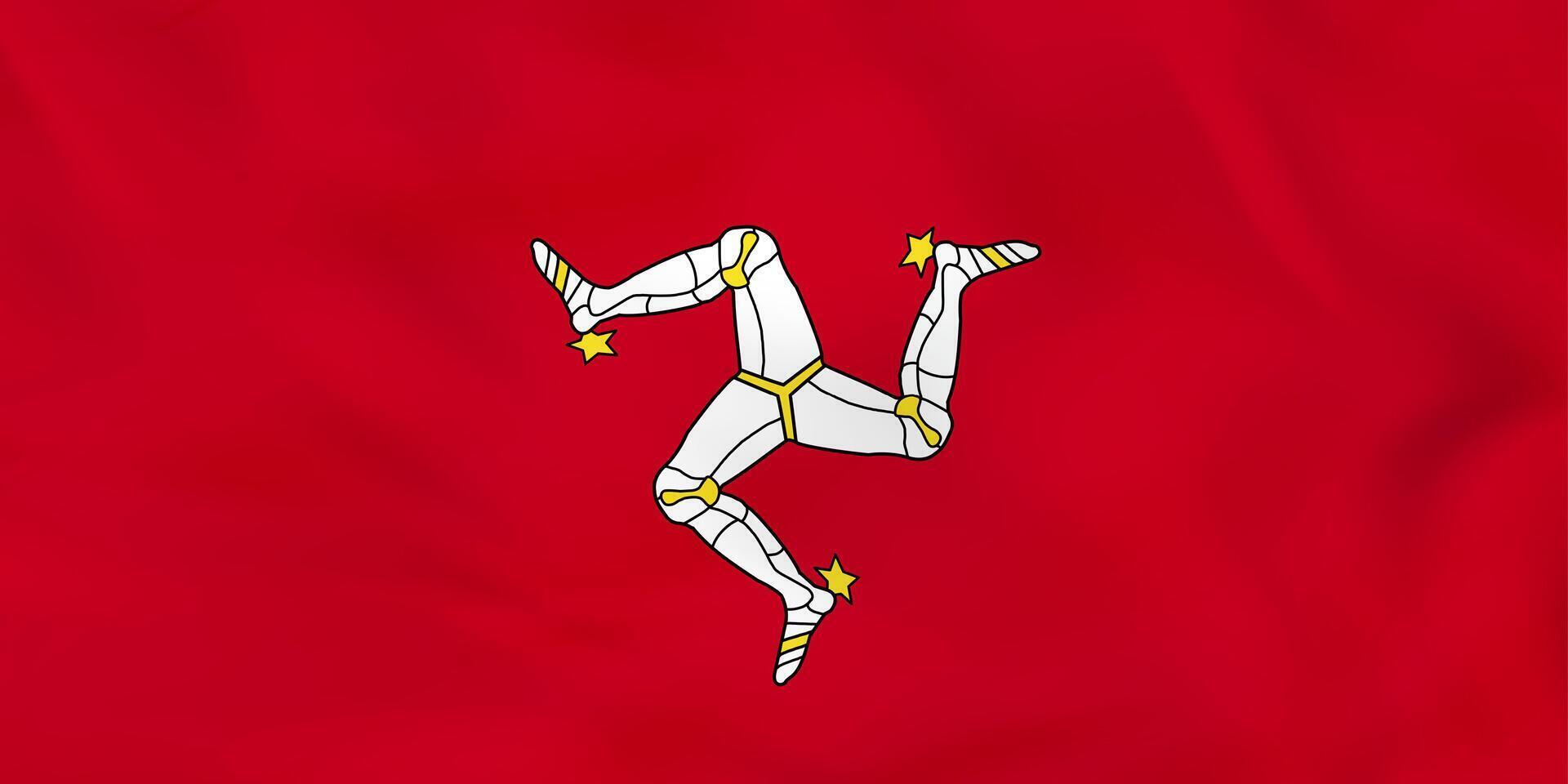 Isle of Man waving flag. Isle of Man national flag background texture. vector