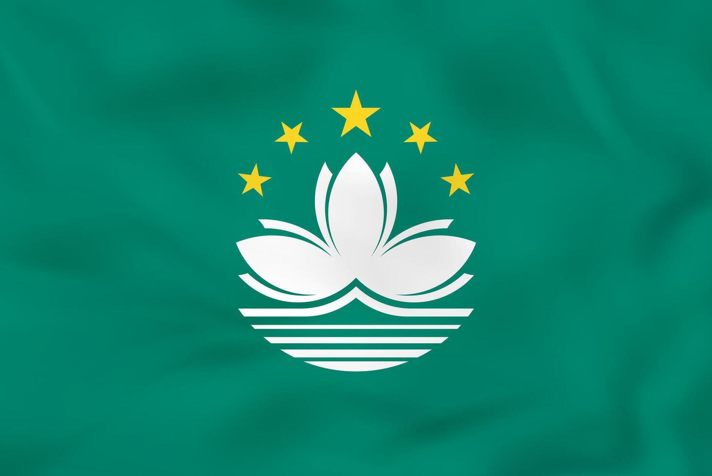Macau waving flag. Macau national flag background texture. vector