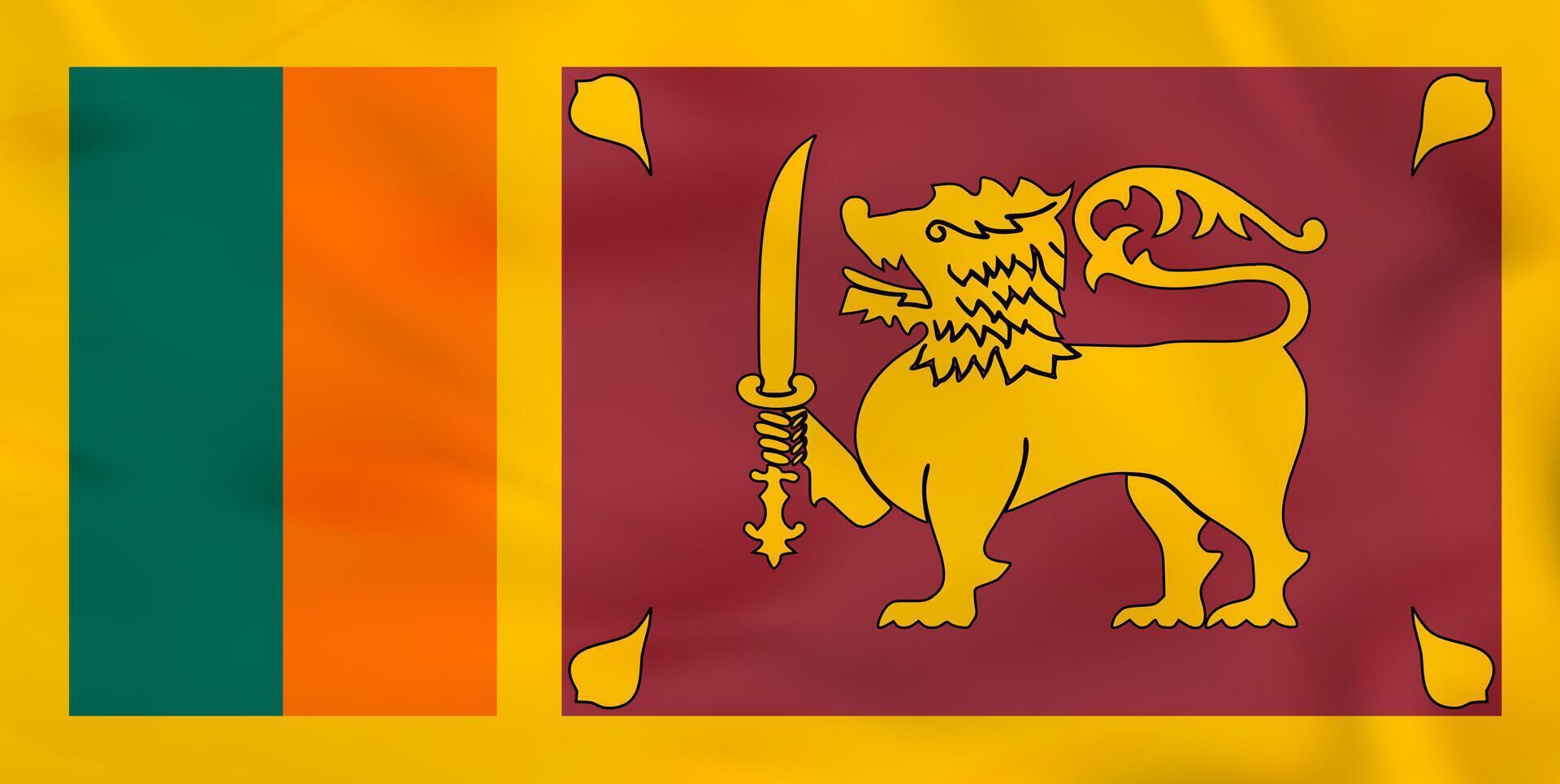 Sri Lanka waving flag. Sri Lanka national flag background texture. vector