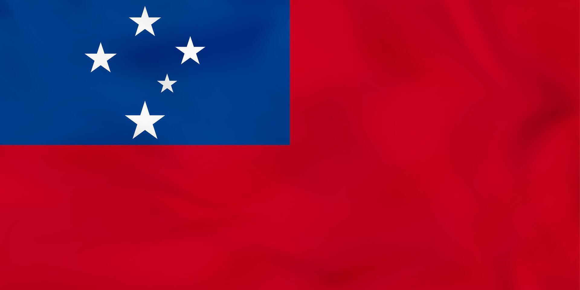 Samoa waving flag. Samoa national flag background texture. vector