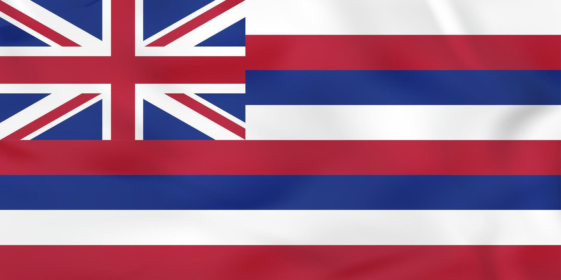 Hawaii waving flag. Hawaii state flag background texture. vector