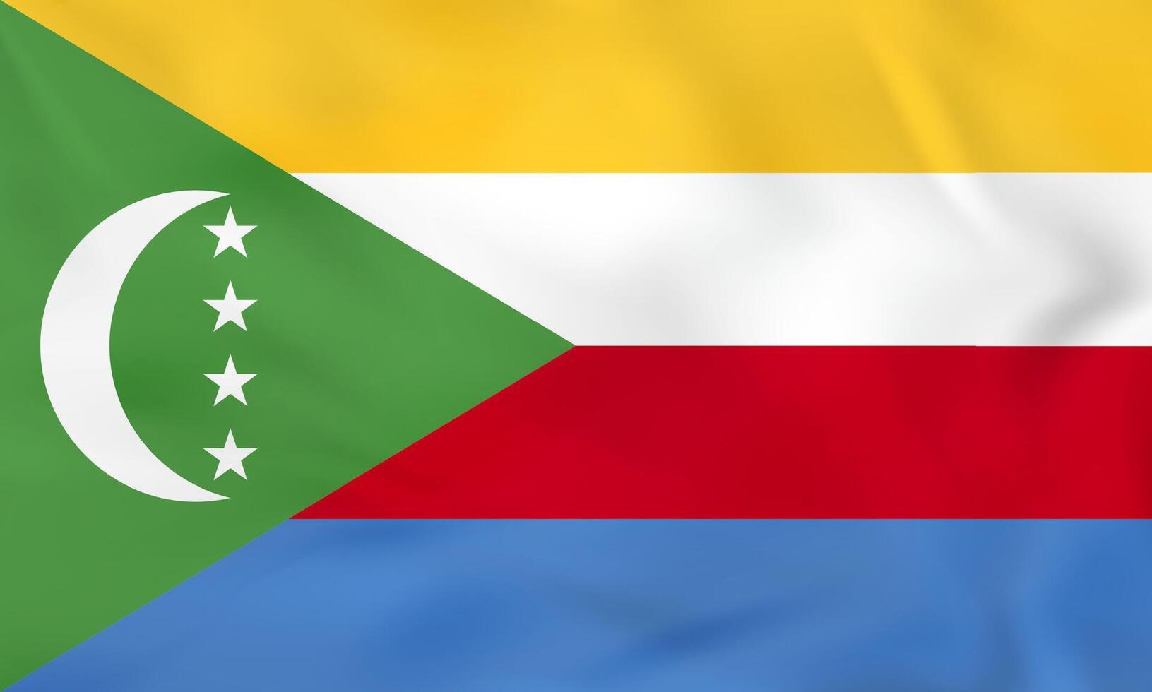 Comoros waving flag. Comoros national flag background texture. vector