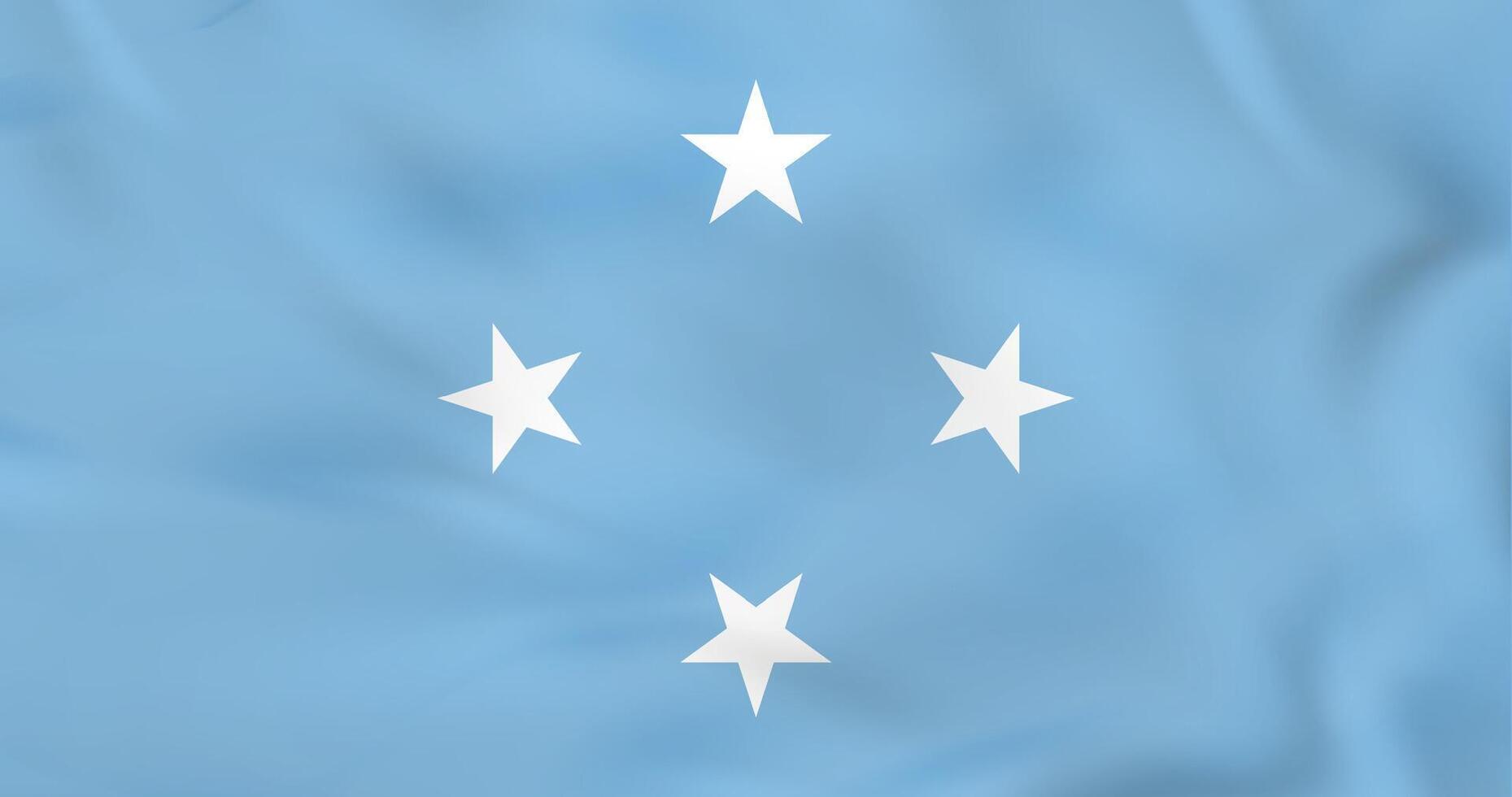 Micronesia waving flag. Micronesia national flag background texture. vector