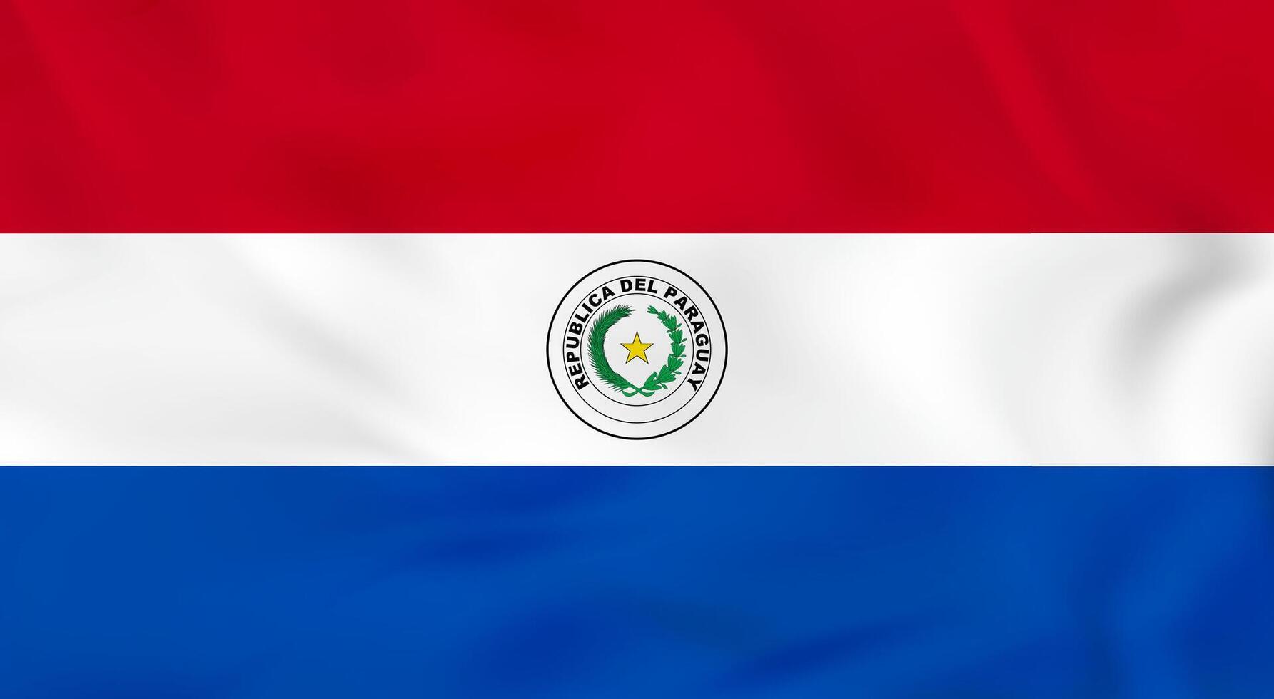 Paraguay waving flag. Paraguay national flag background texture. vector