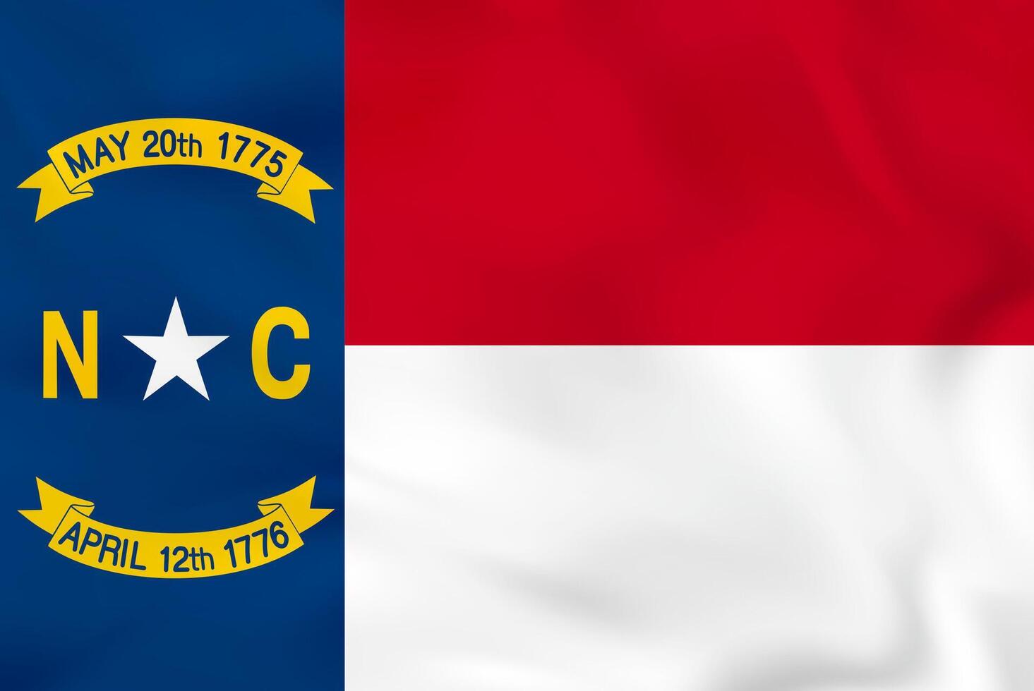 North Carolina waving flag. North Carolina state flag background texture. vector