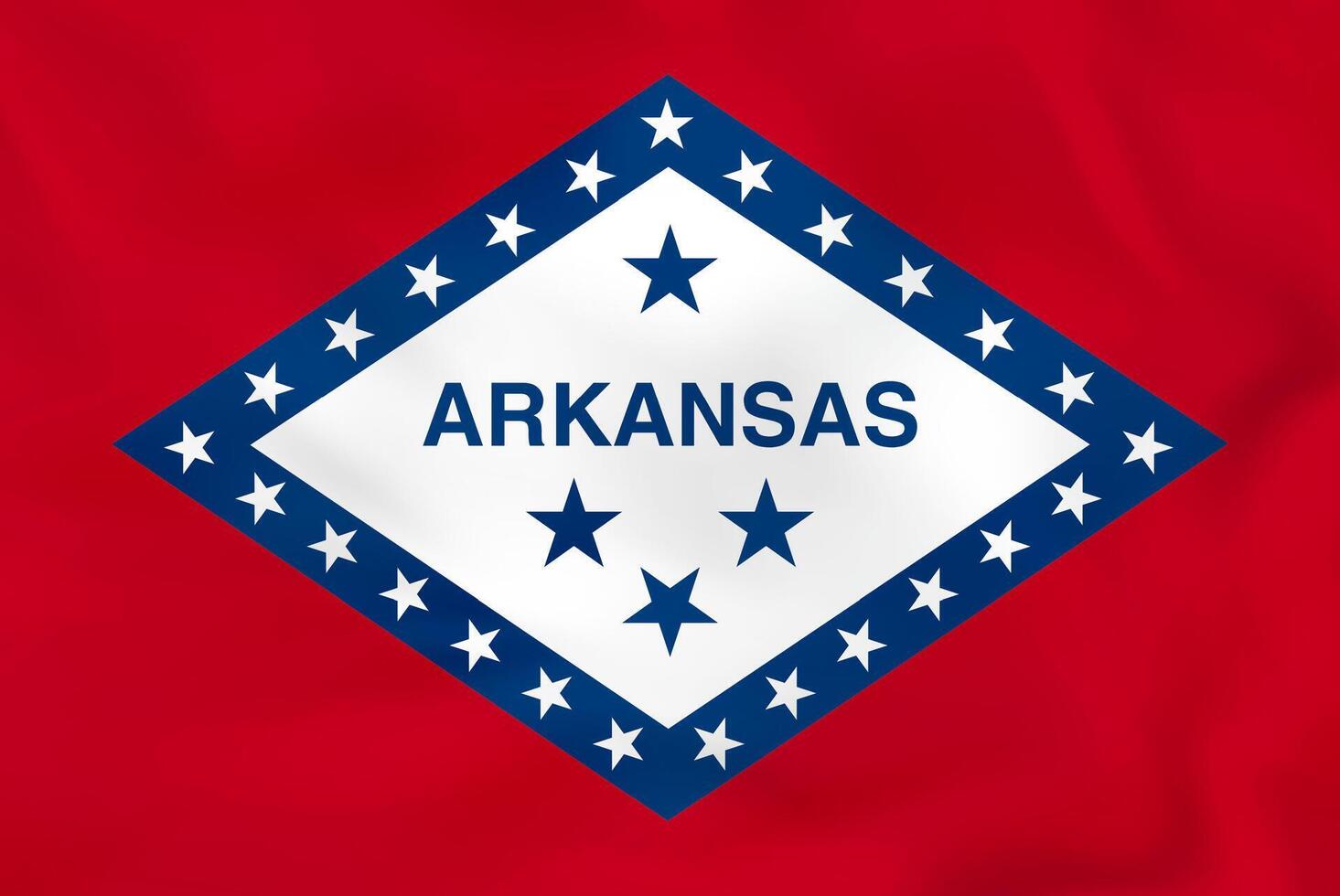 Arkansas waving flag. Arkansas state flag background texture. vector