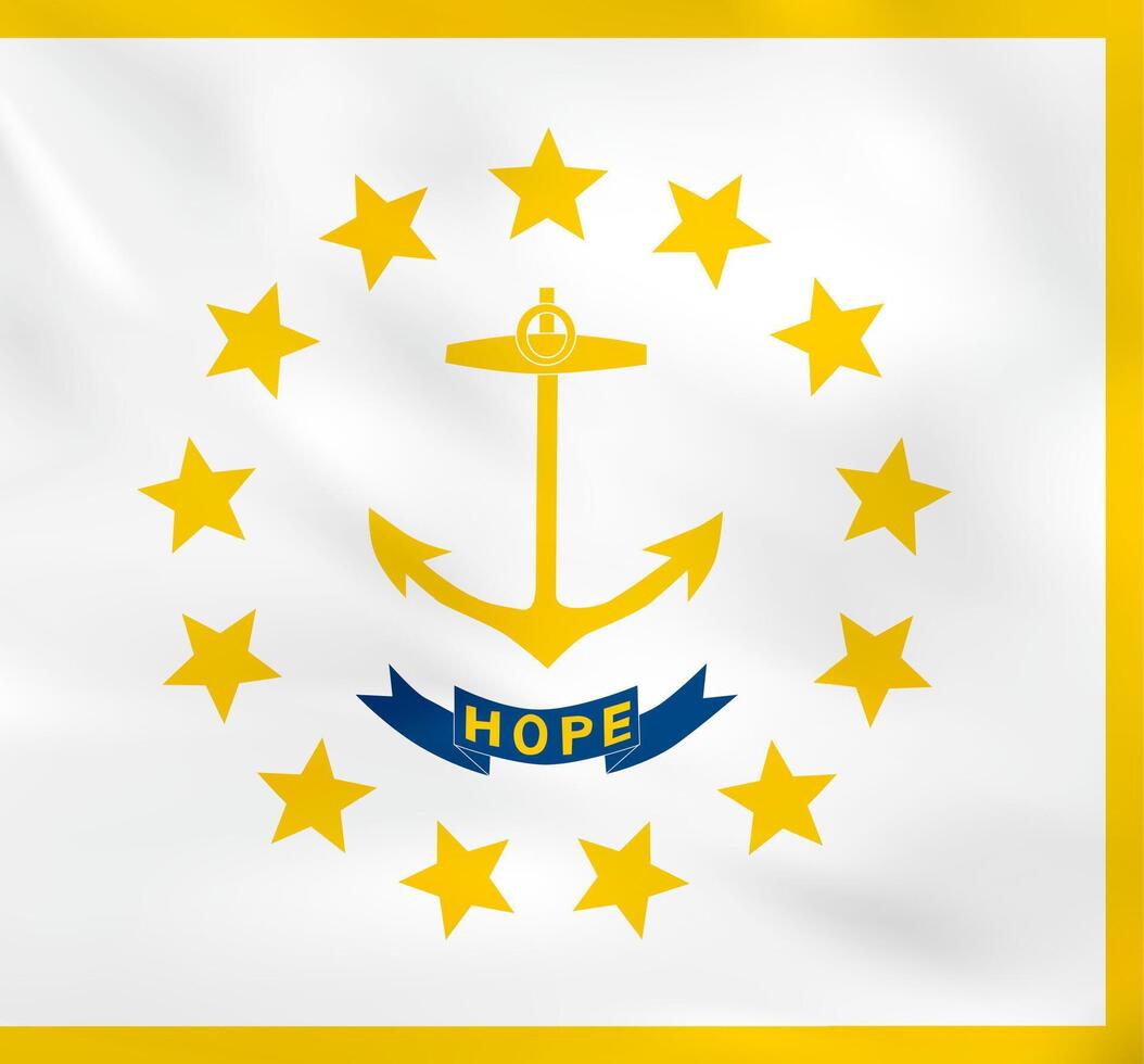 Rhode Island waving flag. Rhode Island state flag background texture. vector