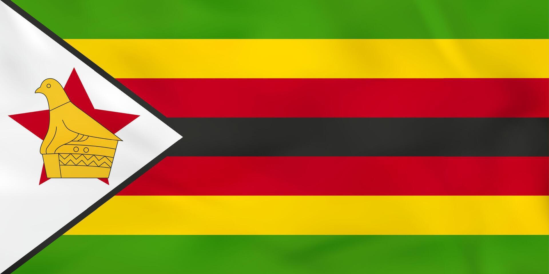 Zimbabwe waving flag. Zimbabwe national flag background texture. vector