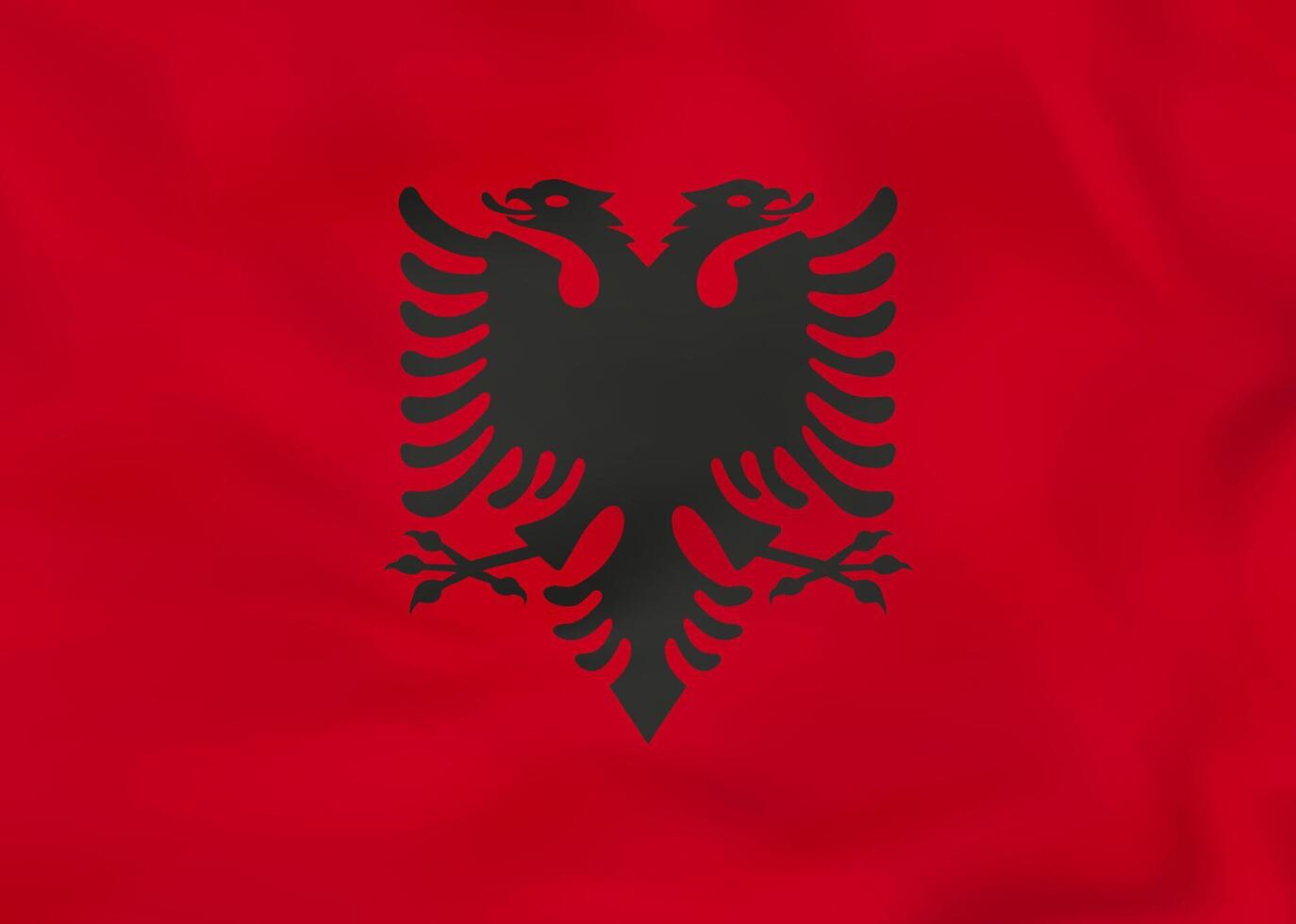 Albania waving flag. Albania national flag background texture. vector