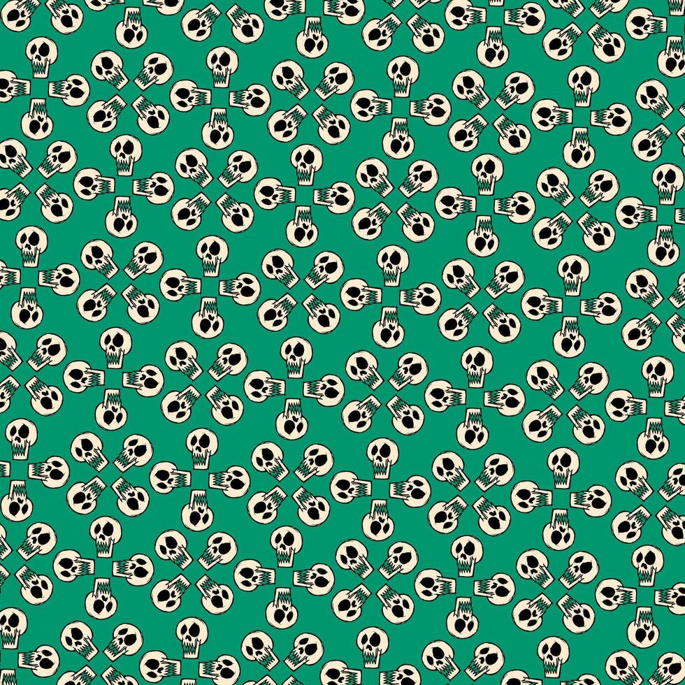 Skull Green Pattern vector