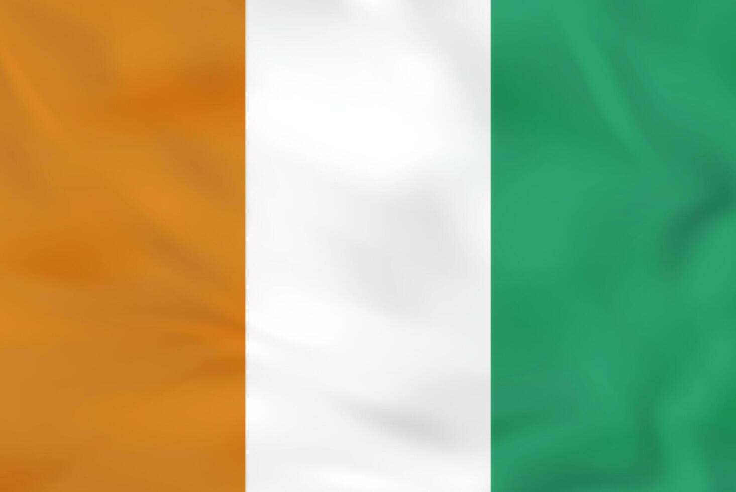 Ivory Coast waving flag. Ivory Coast national flag background texture. vector