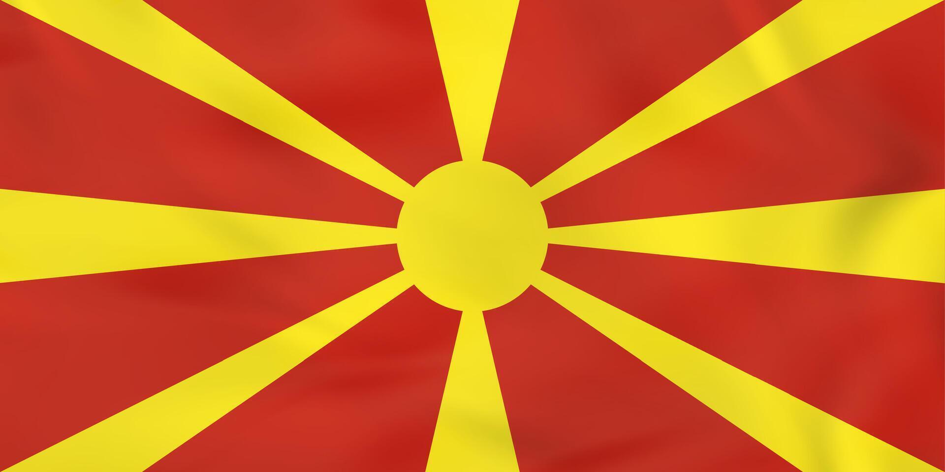 Macedonia waving flag. Macedonia national flag background texture. vector