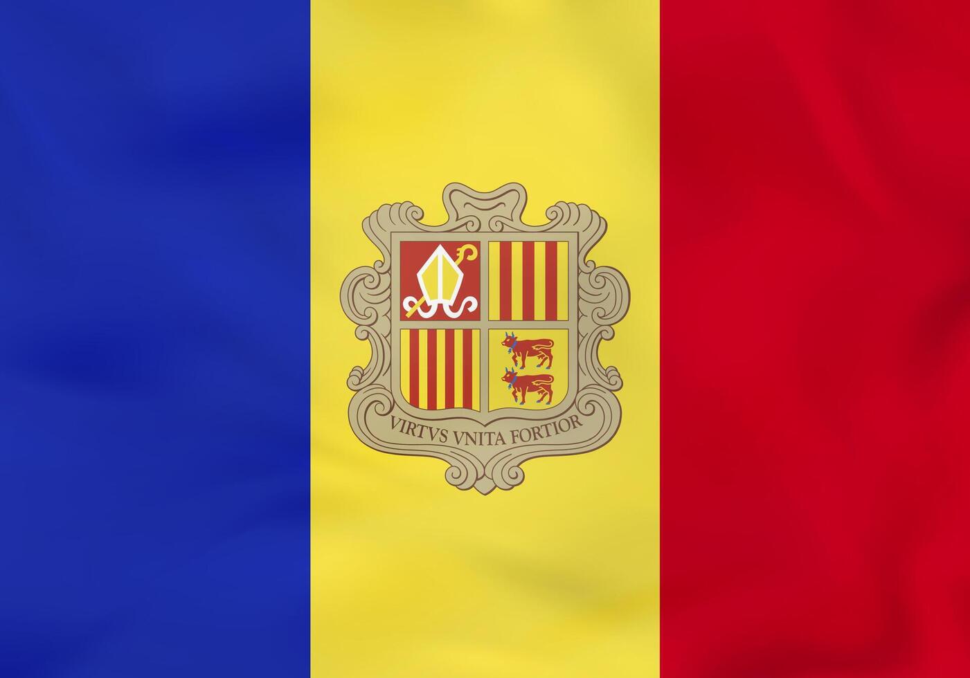 Andorra waving flag. Andorra national flag background texture. vector