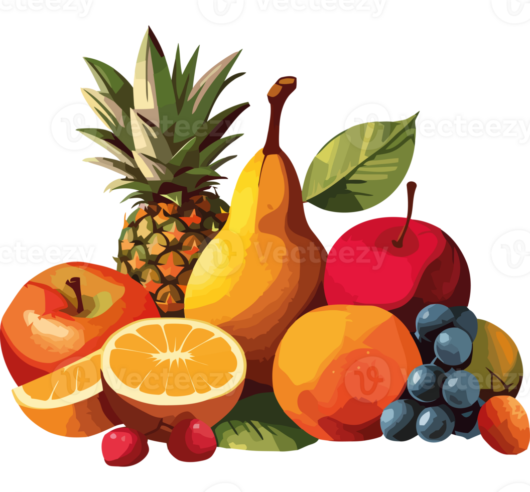 een bundel van fruit is getoond in deze illustratie png