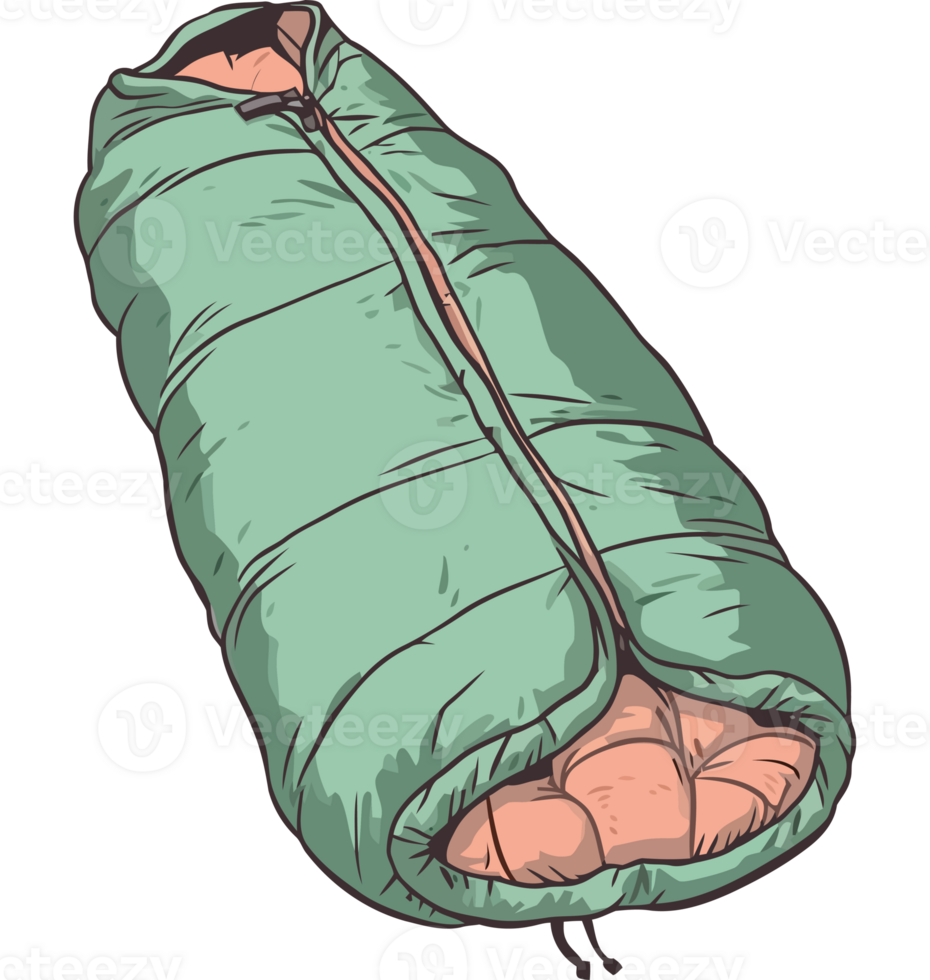 A sleeping bag with a zipper on the side png
