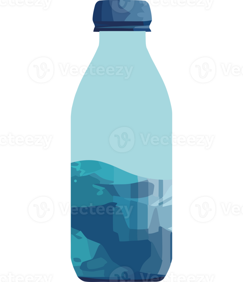 Water bottle with blue water png