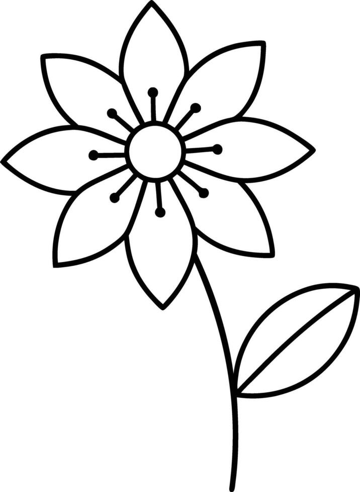 Kids can explore the beauty of flowers with this coloring book vector