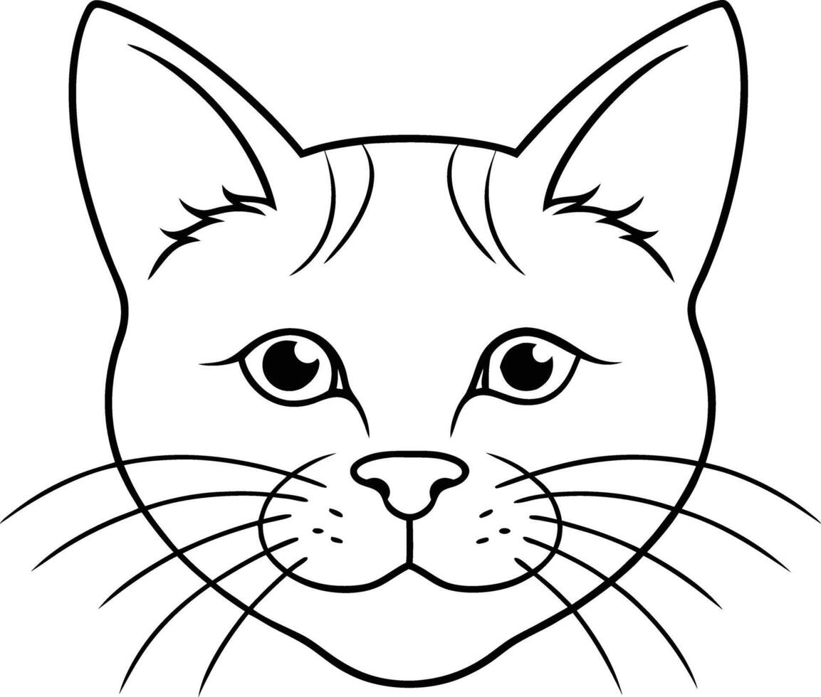 Cute catface line art book offers kids a fun way to color vector