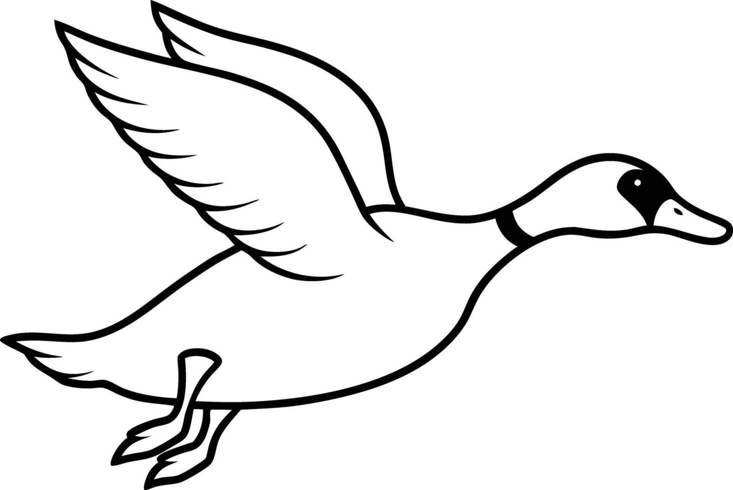 illustration of a goose flying vector