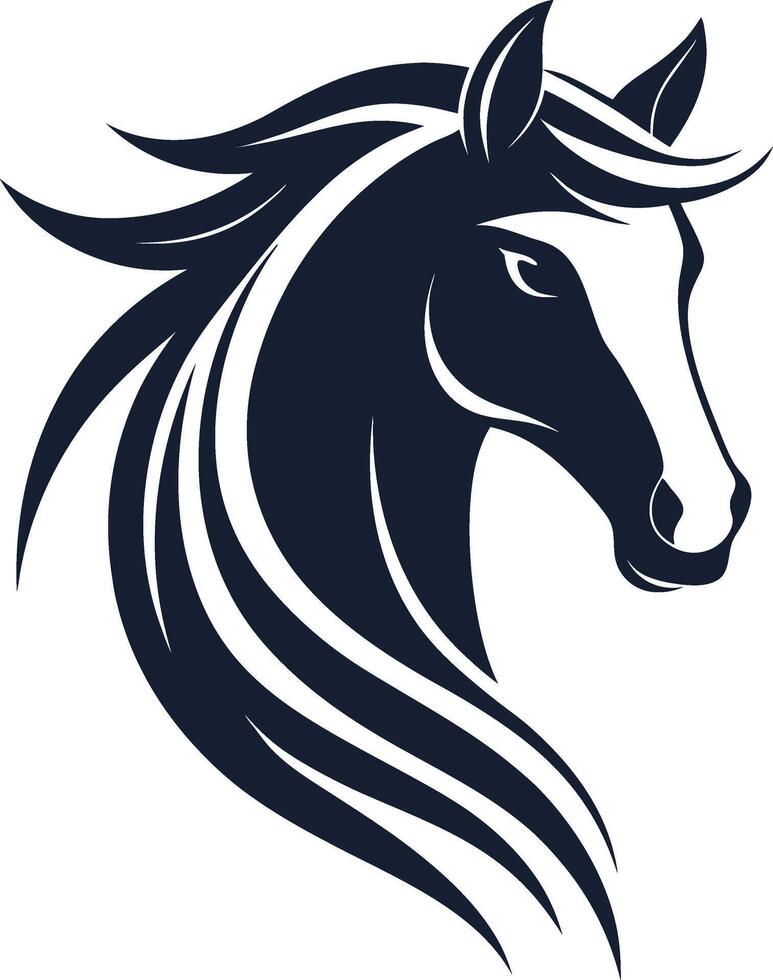 Unique horse logo illustration with creative lines and shapes representing speed and freedom vector