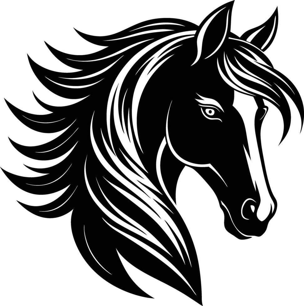 Horse logo illustration with an abstract style using geometric shapes to create a bold and striking design vector