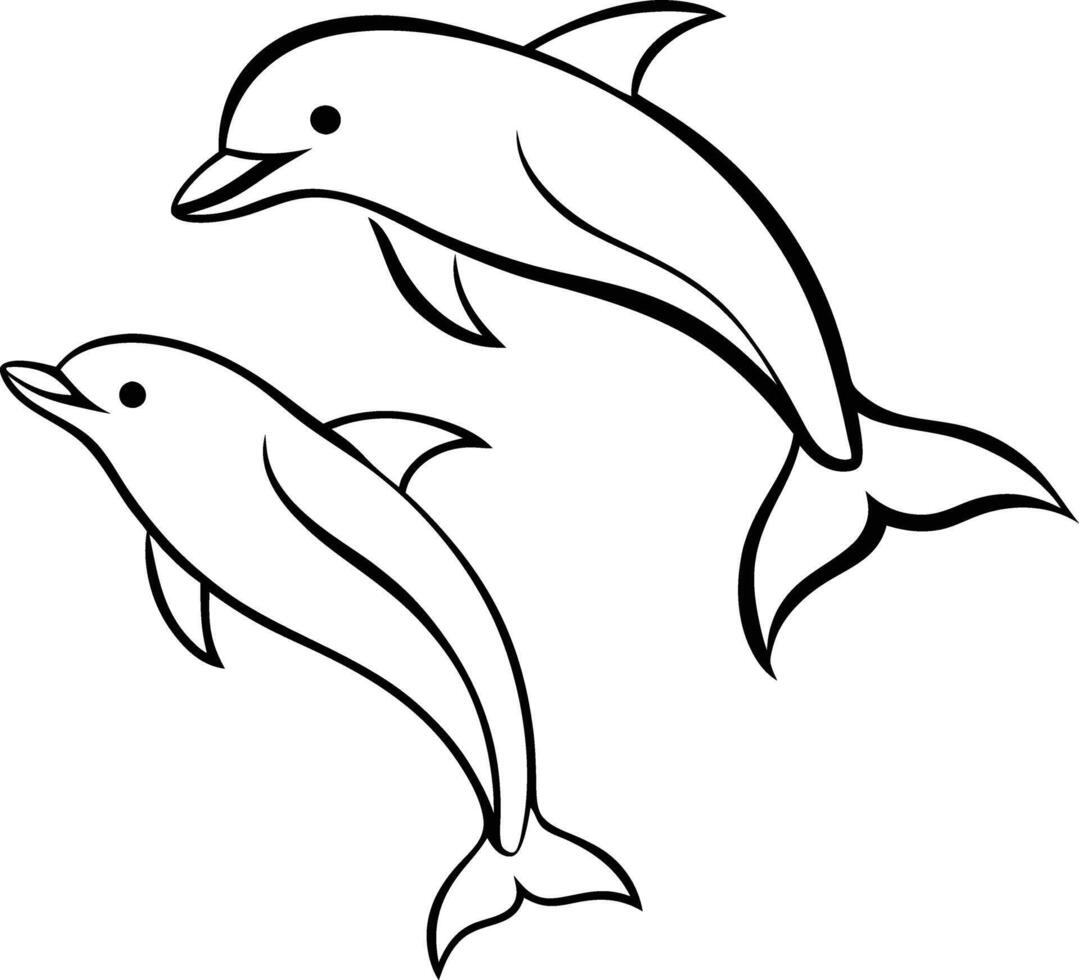Kids can enjoy hours of fun with Delphine line art coloring vector