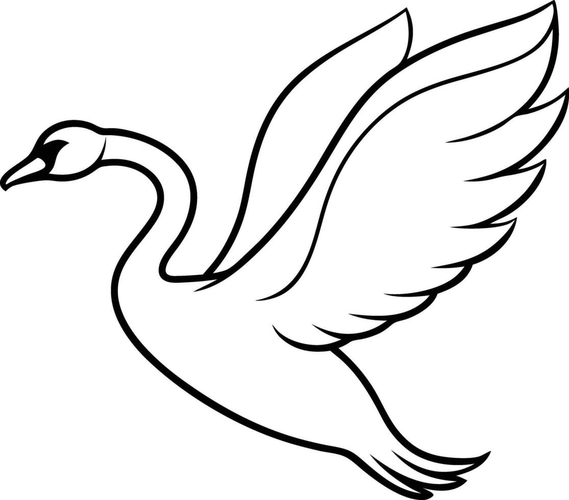 illustration of a Flying swan for kids coloring book vector