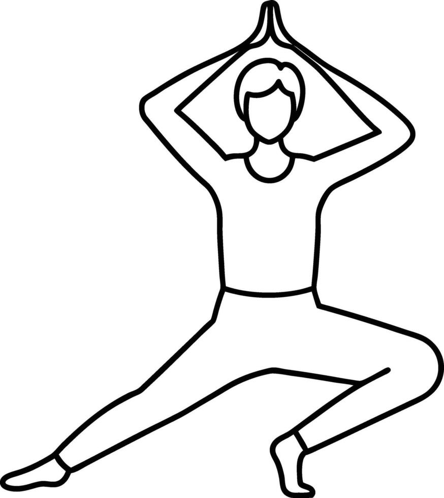 silhouette of yoga pose vector