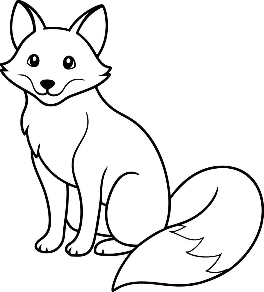Delightful Happy Fox line art, ideal for creating cheerful and light hearted designs vector