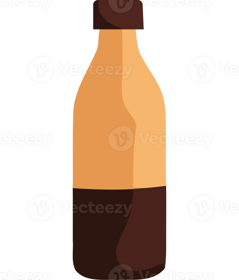 A brown and white bottle with a brown lid png