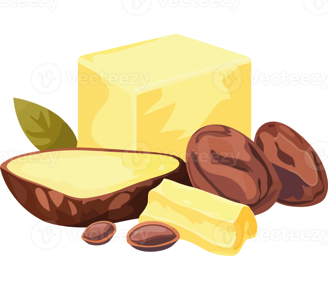 A block of cheese, nuts and a block of butter png
