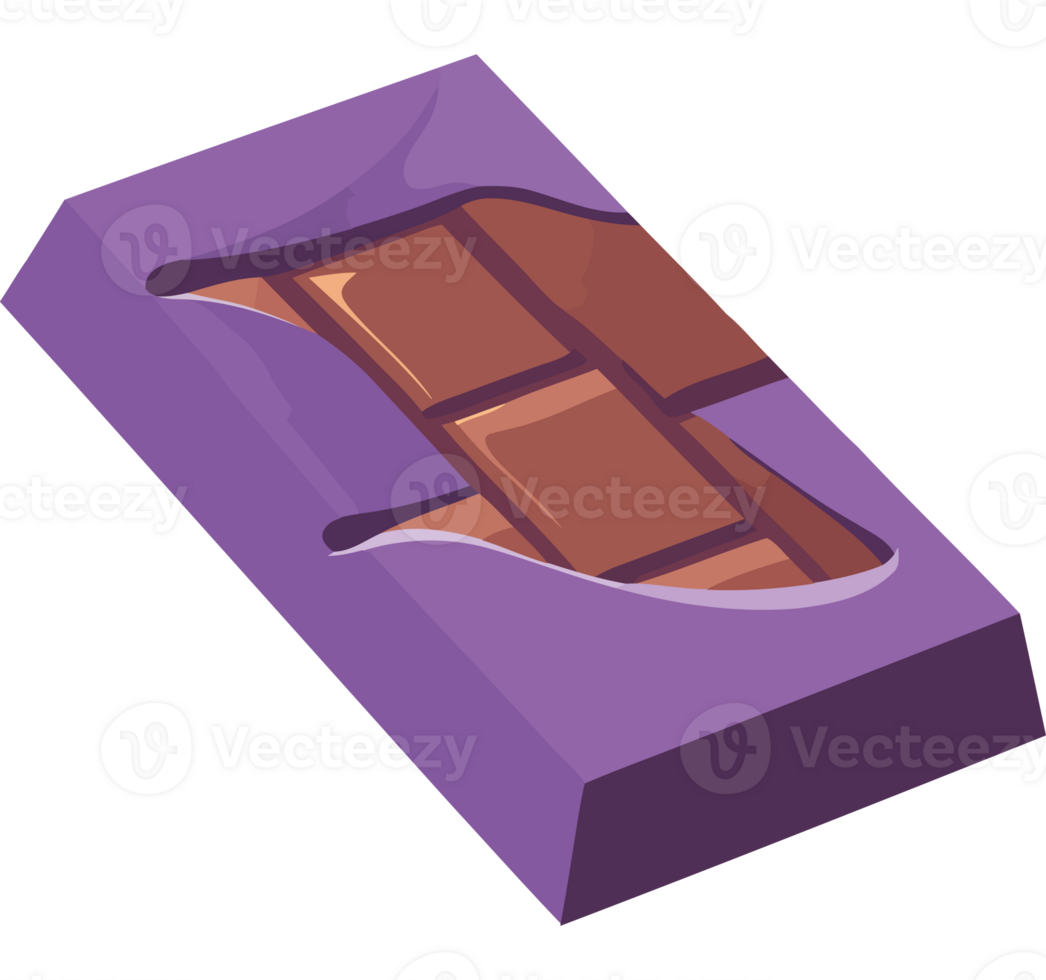 A chocolate bar in a purple wrapper png