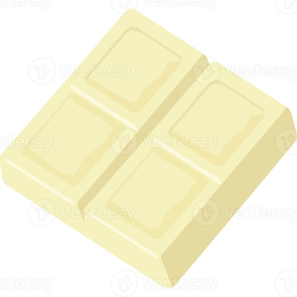 A white chocolate bar with four squares png