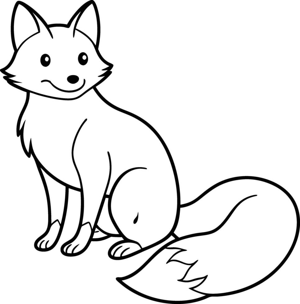 Bring a smile to your designs with this adorable Happy Fox line art graphic vector
