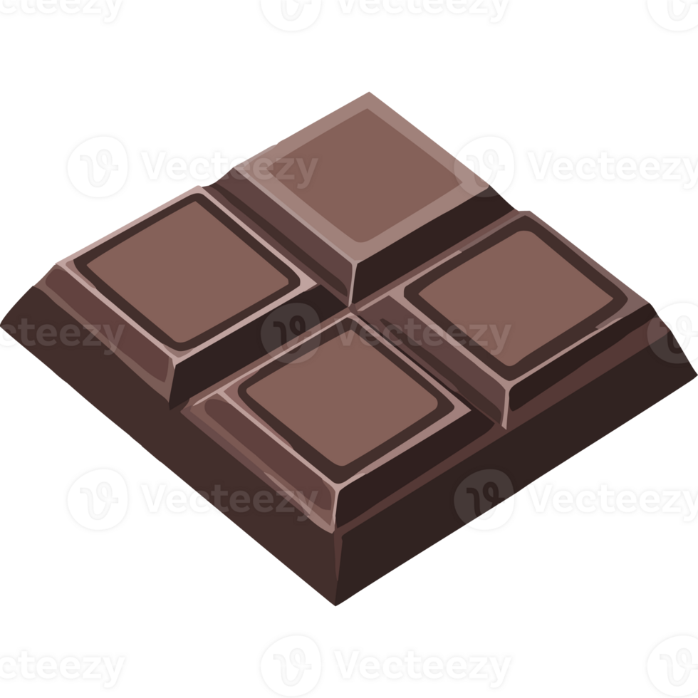 A chocolate bar with four squares on it png