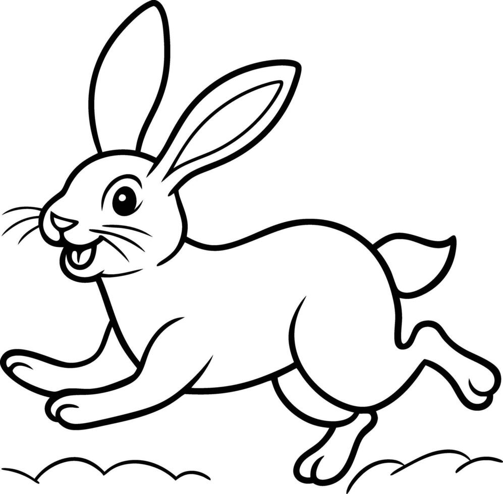 Charming rabbit coloring page for kids, with delightful black and white graphics designed for imaginative coloring. vector