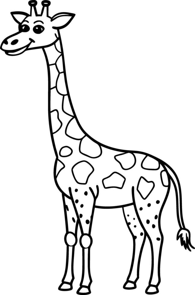 Kids Coloring Book Giraffe Illustration Outline Art for Fun vector
