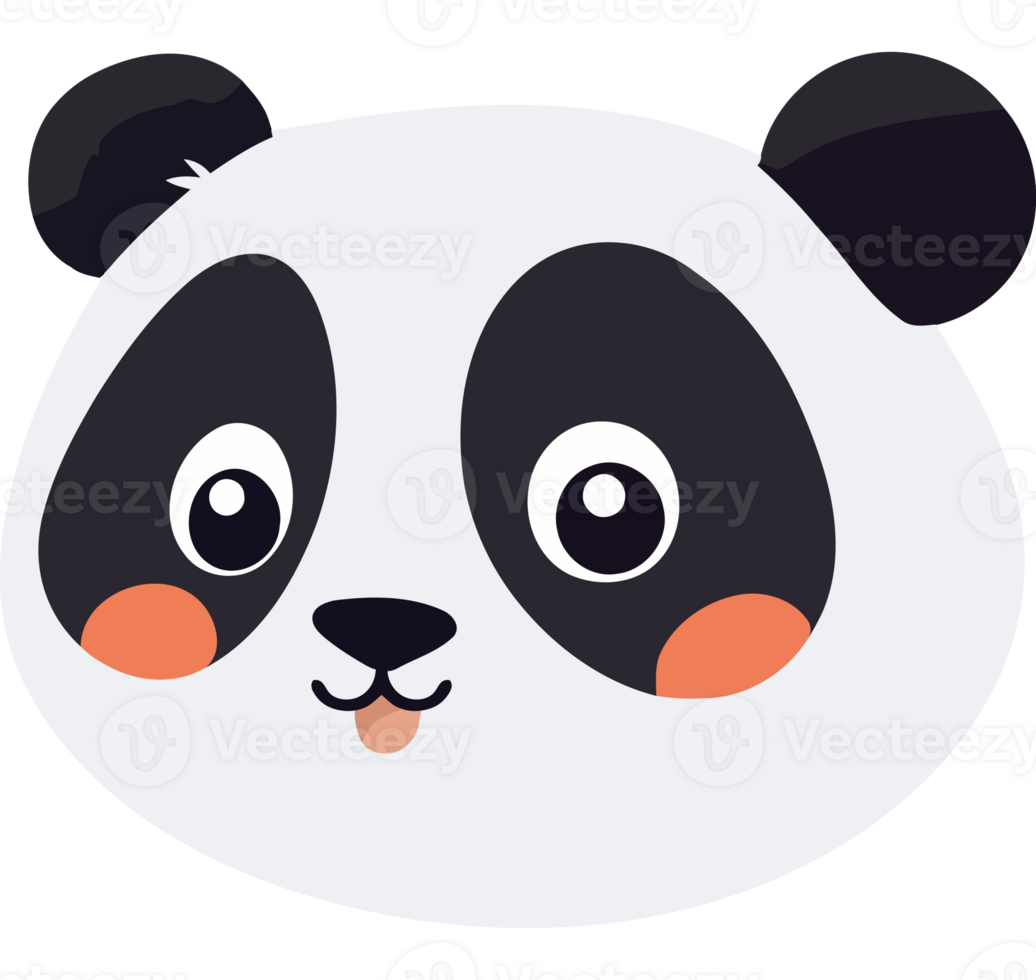 A panda bear with a big smile on its face png