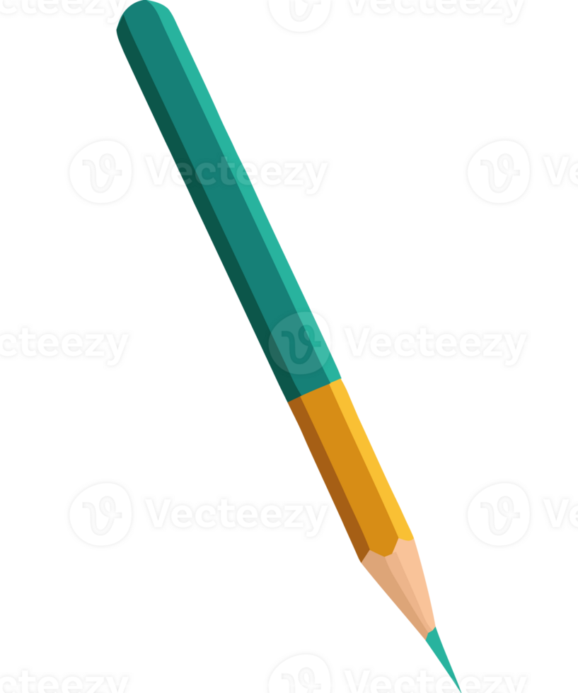 A green pencil with a yellow tip png