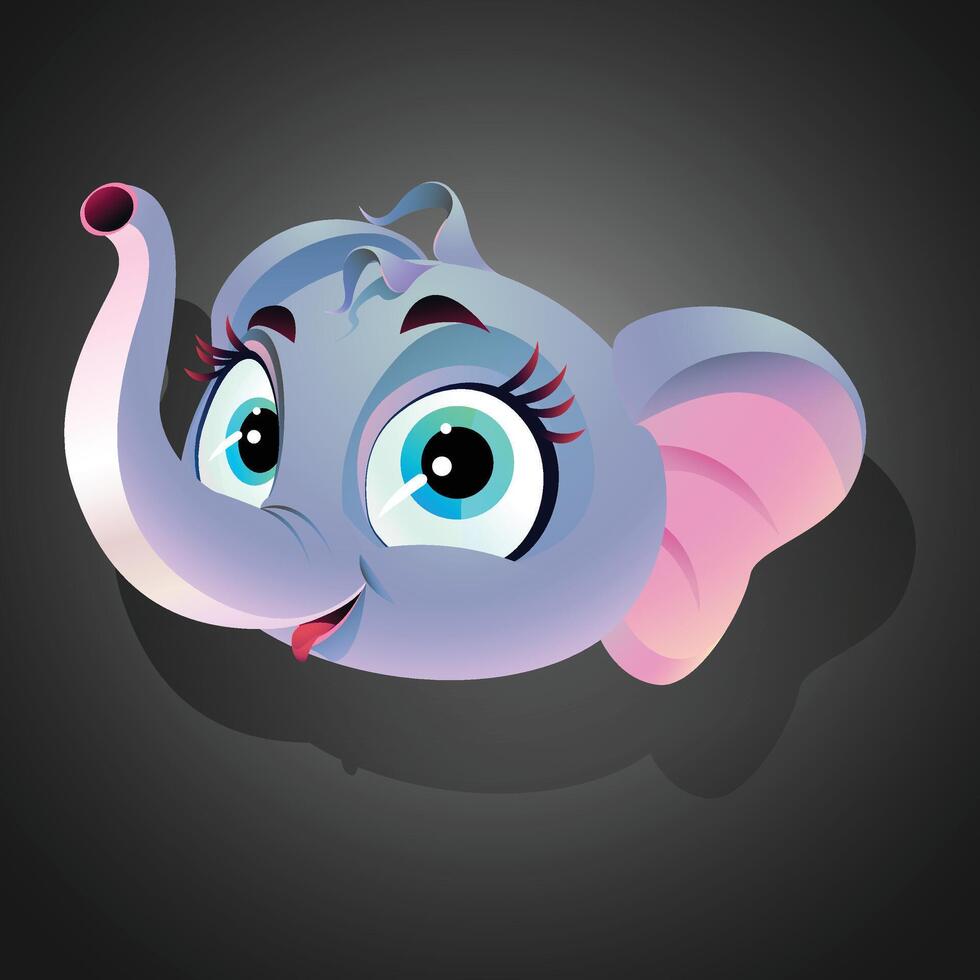 Mother Elephant Face, Sticker, Icon Background vector
