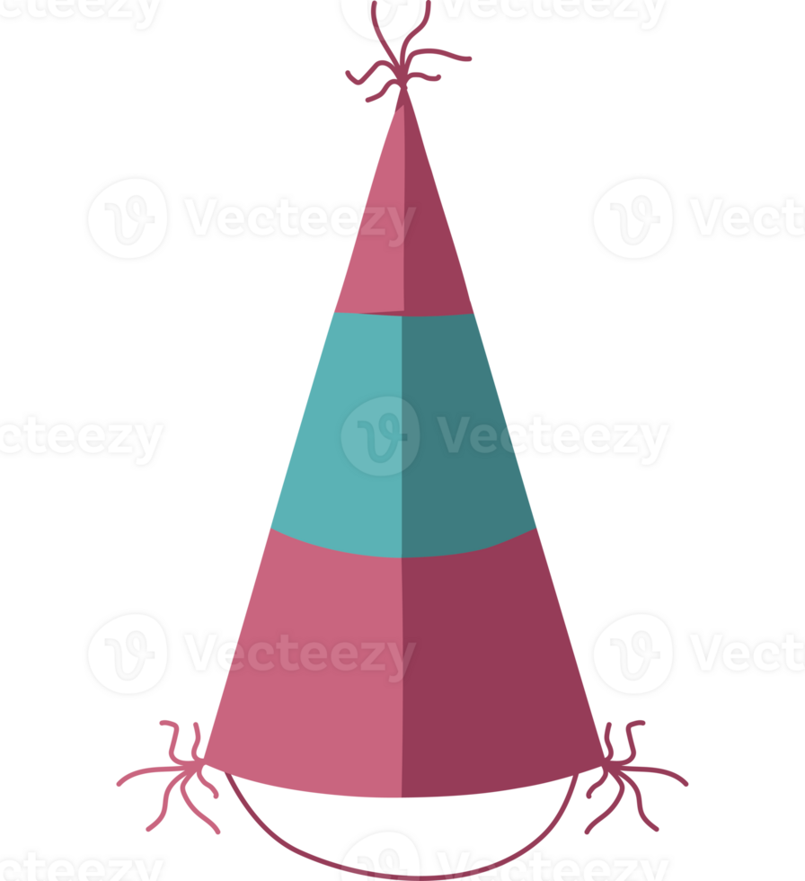 A party hat with blue and pink colors png